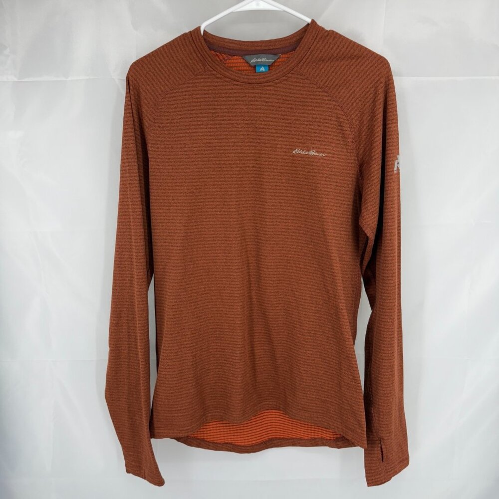 Eddie Bauer Ascent Men S Base Layer Long Sleeve Shirt Orange Thermal High Route